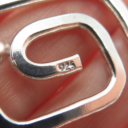 925 Sterling Silver Vintage Modernist Hammered Spiral Maze Pendant