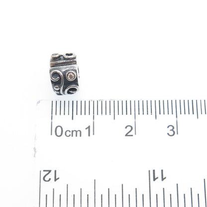 PANDORA 925 Sterling Silver Champagne C Z Tendril Clip Bead Charm