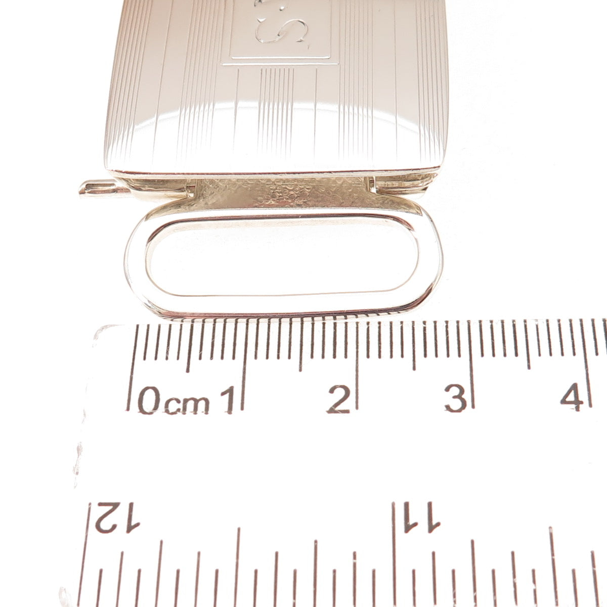 Tiffany & Co. 925 Sterling Silver Vintage Engraved JAS Mono Belt Buckle