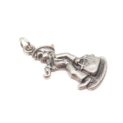 Goebel 925 Sterling Silver Vintage 1990 Merry Wanderer M.I. Hummel Mini Pendant