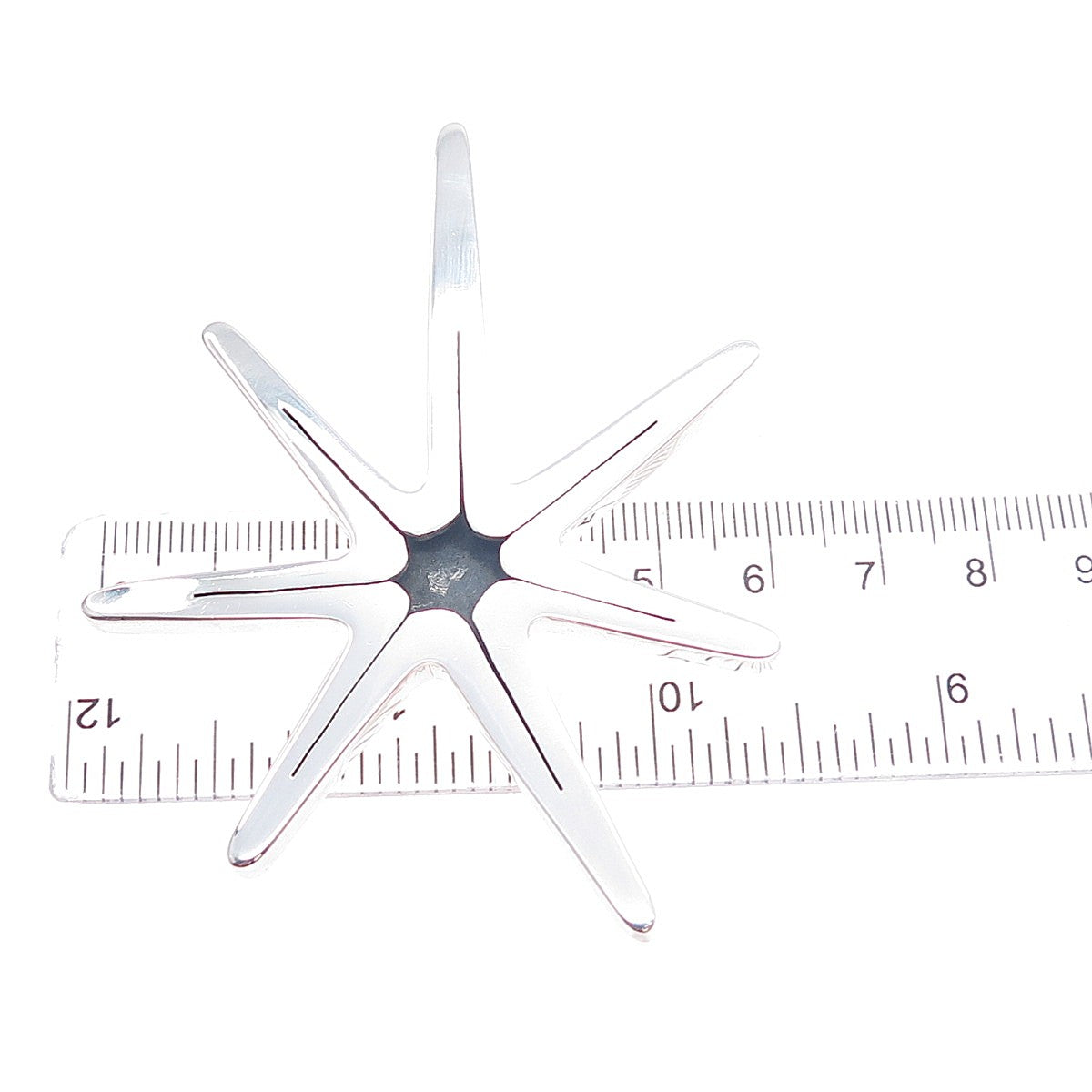 925 Sterling Silver Vintage Mexico Modernist Star Oxidized Pin Brooch