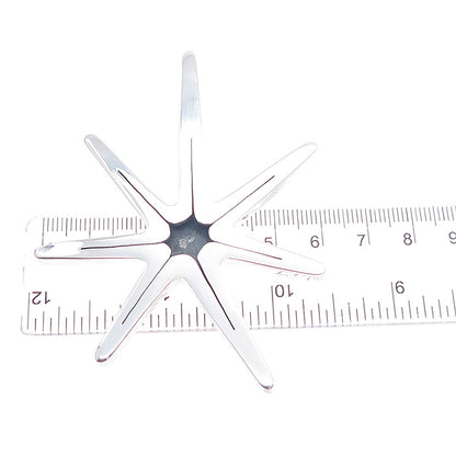 925 Sterling Silver Vintage Mexico Modernist Star Oxidized Pin Brooch