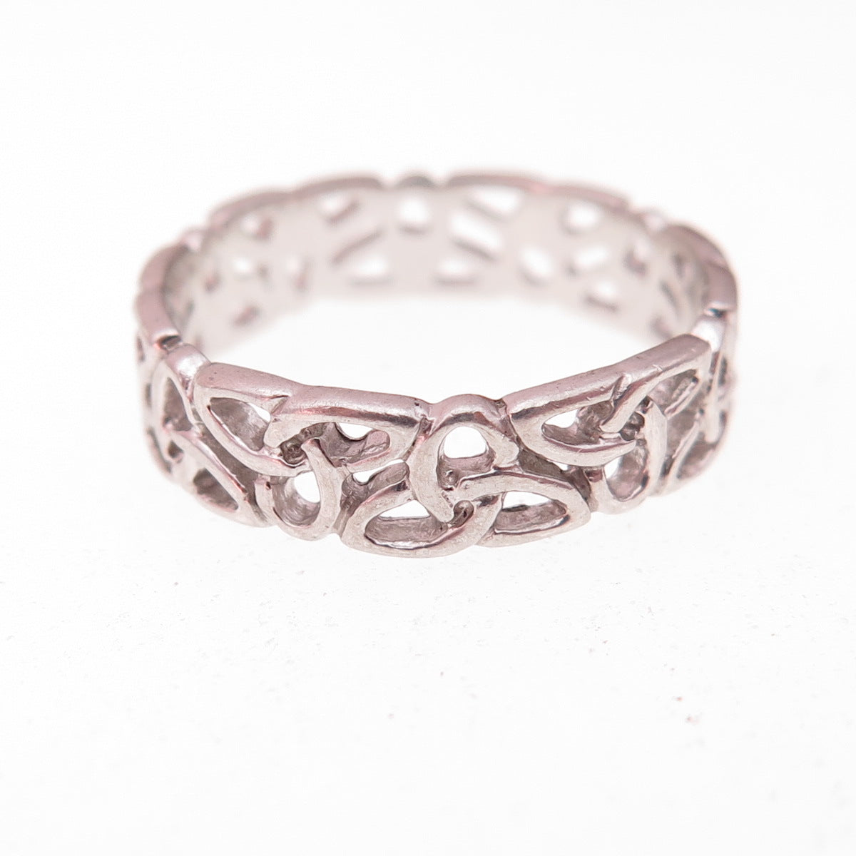Solvar 925 Sterling Silver Vintage Ireland Celtic Trinity Knot Ring Size 7.25
