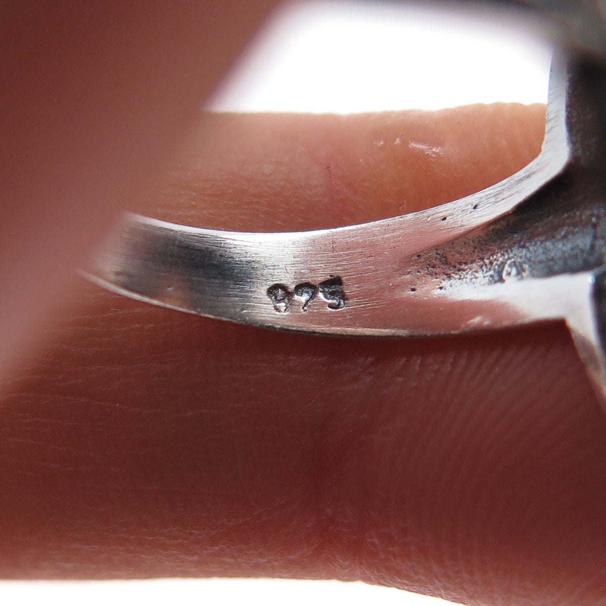 JACKSON HOLE 925 Sterling Silver Vintage Real MOP Oxidized Ring Size 7.25