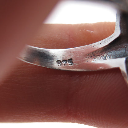 JACKSON HOLE 925 Sterling Silver Vintage Real MOP Oxidized Ring Size 7.25