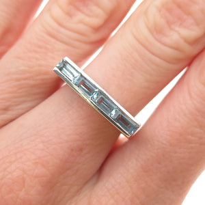 Elyse Fradkin 925 Sterling Silver Vintage Real Blue Topaz Ring Size 6.25
