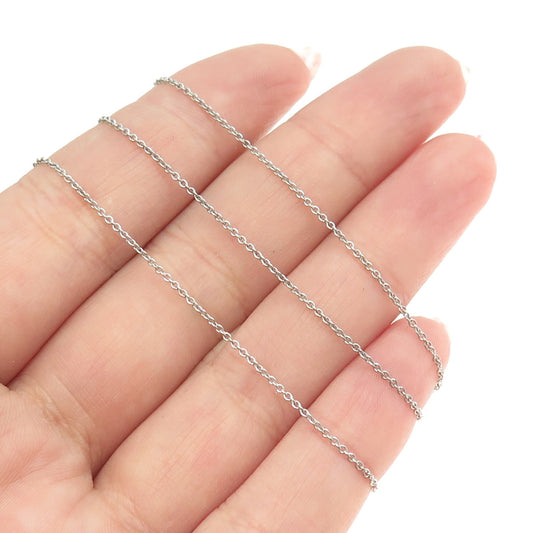 925 Sterling Silver Italy Cable Chain Necklace 16"