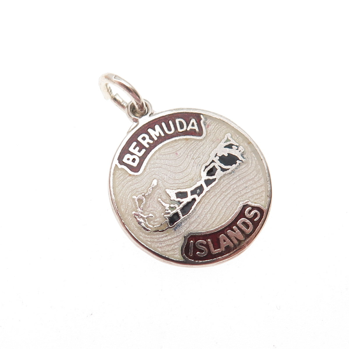 BREADNER CO. Sterling Silver Vintage Enamel Bermuda Islands Mini Charm Pendant