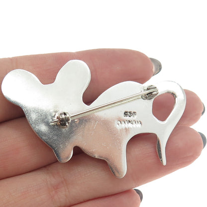 925 Sterling Silver Vintage Mexico Modernist Mouse Pin Brooch