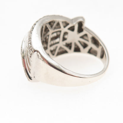 Michael Drechsler 925 Sterling Silver Real Diamond Ring Size 7.25