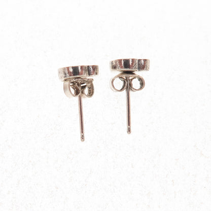 Old Pawn 925 Sterling Silver Vintage Turquoise Inlay Heart Tribal Stud Earrings