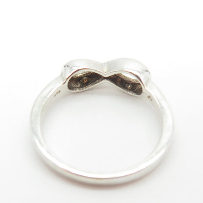 925 Sterling Silver Vintage "You & Me" Infinity Ring Size 7
