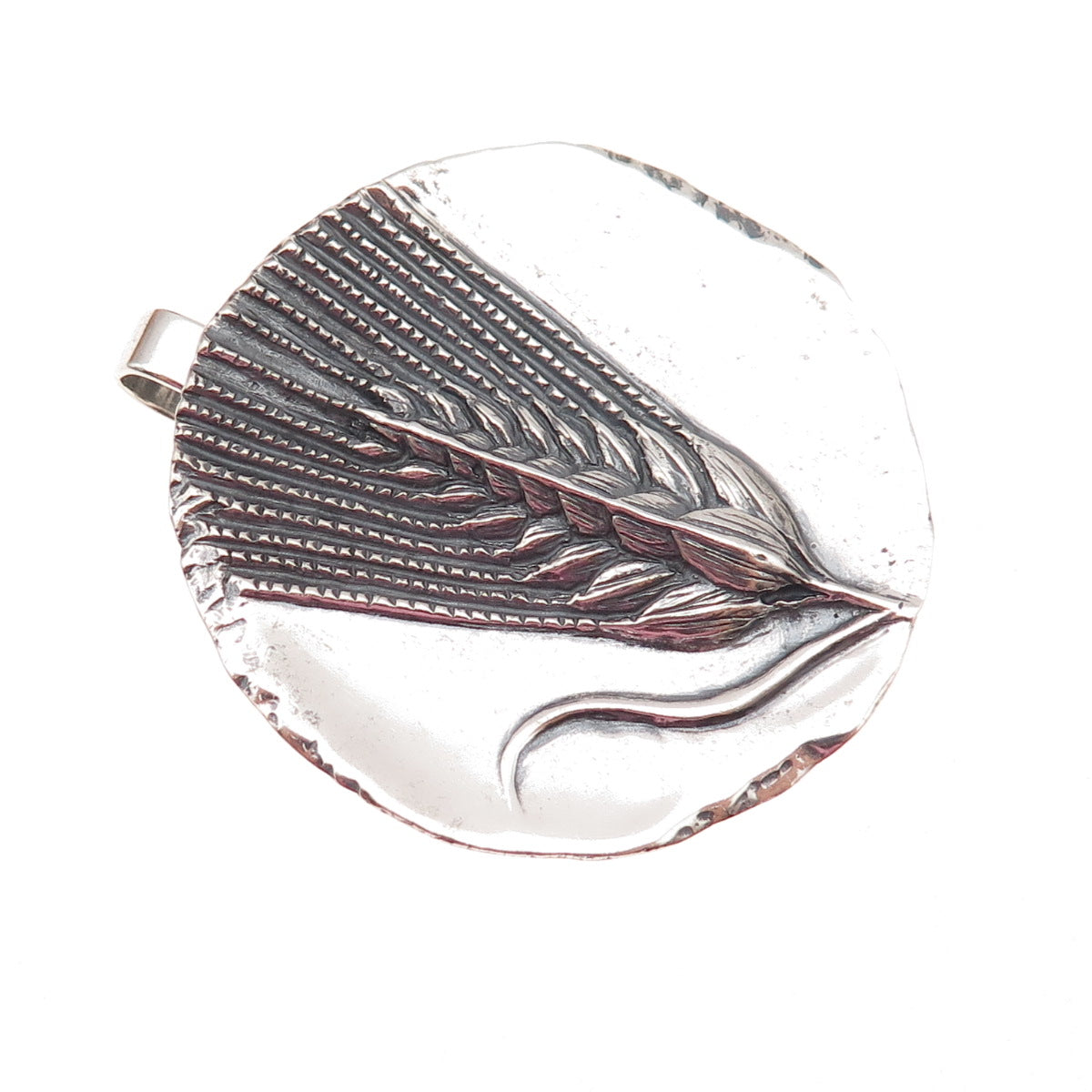 James Avery 925 Sterling Silver Vintage Wheat Sheaf Harvest Medallion Pendant