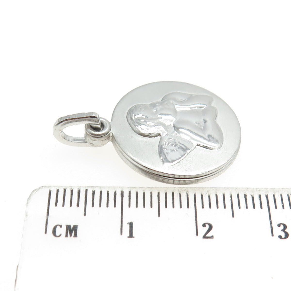 925 Sterling Silver Vintage Cherub Slide Round Locket Pendant