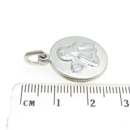 925 Sterling Silver Vintage Cherub Slide Round Locket Pendant