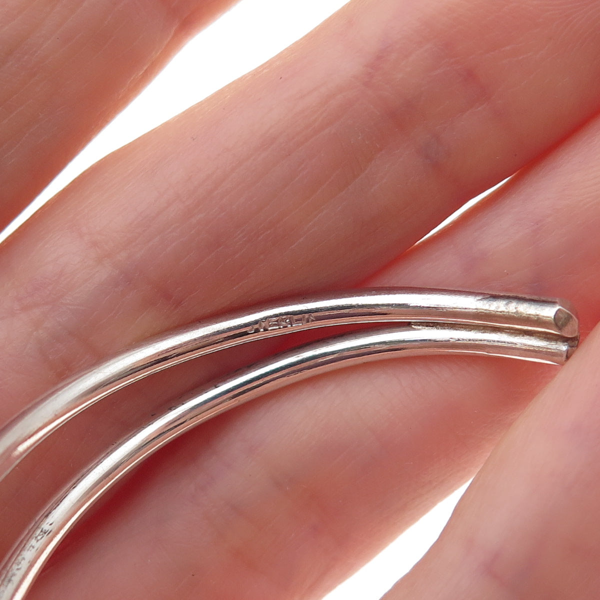 925 Sterling Silver Gold Filled Vintage Modernist Adjustable Bracelet 6.25"
