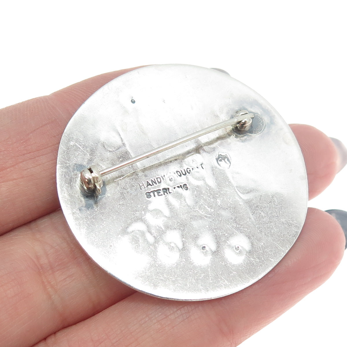 925 Sterling Silver Vintage Pisces Zodiac Sign Hand-Wrought Pin Brooch