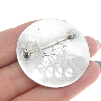 925 Sterling Silver Vintage Pisces Zodiac Sign Hand-Wrought Pin Brooch