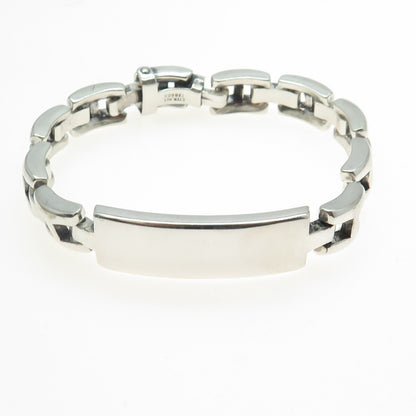 925 Sterling Silver Vintage ID Panther Link Heavy Bracelet 8" Pat. 138603