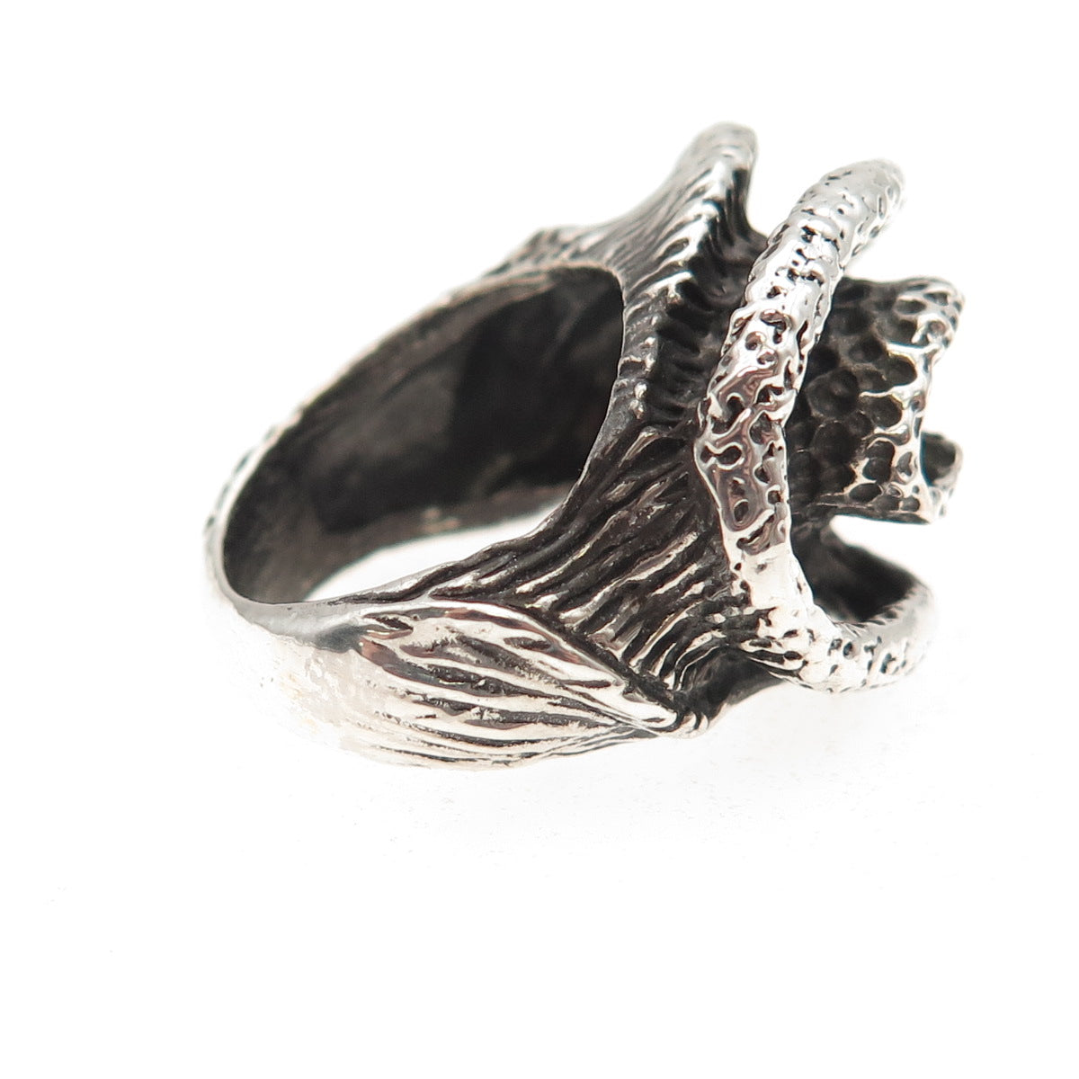 925 Sterling Silver Vintage Modernist Oxidized Ring Size 5