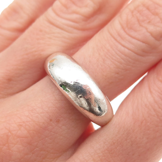 925 Sterling Silver Vintage Modernist Oxidized Ring Size 7