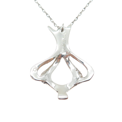 925 Sterling Silver Vintage Modernist Pomegranate Cable Chain Necklace 20"
