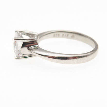 Sai 925 Sterling Silver Round-Cut C Z Engagement Ring Size 8