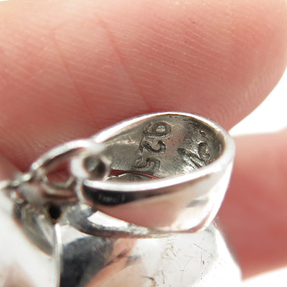 GIOIELLI DI VALENZA 925 Sterling Silver Vintage Italy Puffy Heart Pendant