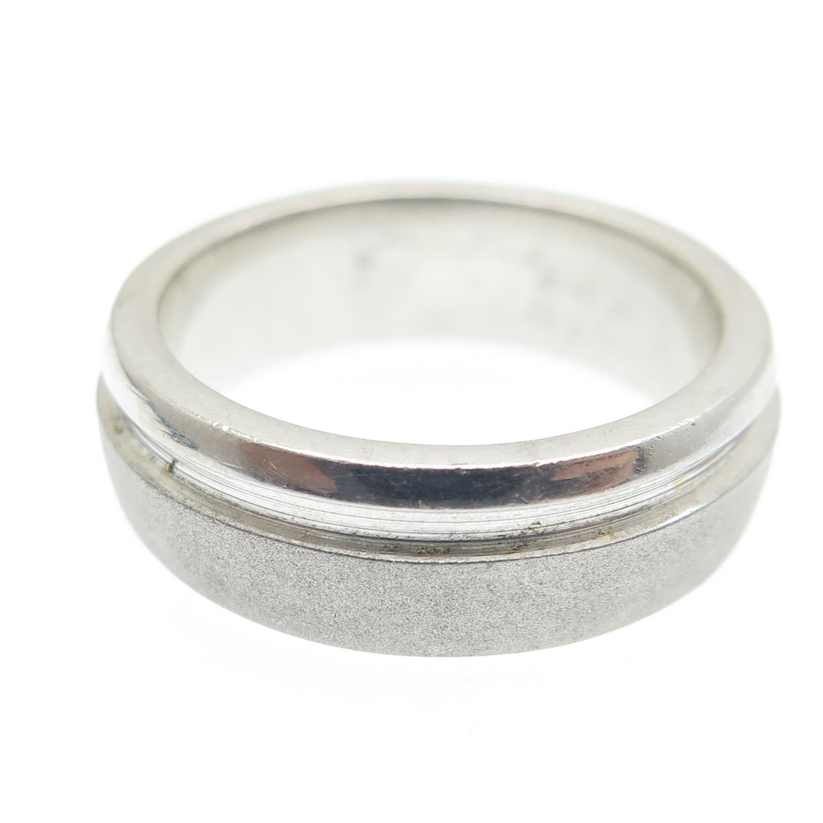 925 Sterling Silver Modernist Textured Band Ring Size 4.5