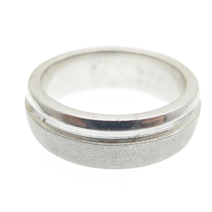 925 Sterling Silver Modernist Textured Band Ring Size 4.5