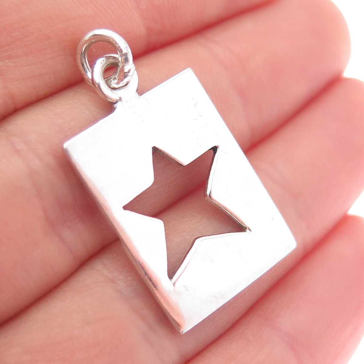 NALDO 925 Sterling Silver Vintage Star Tag Charm Pendant