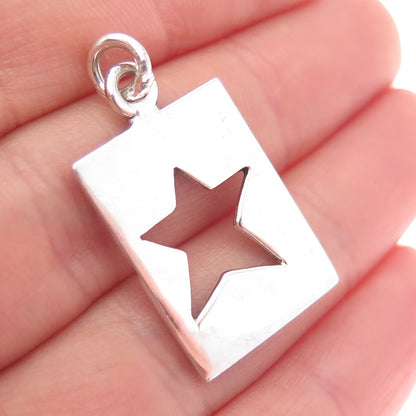 NALDO 925 Sterling Silver Vintage Star Tag Charm Pendant