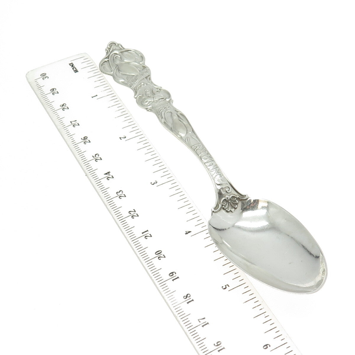WALLACE 925 Sterling Silver Antique Art Deco January Aquarius Dessert Spoon