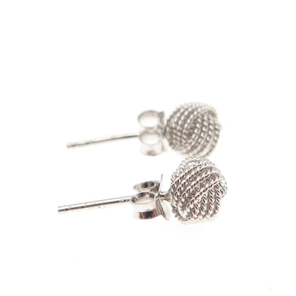 925 Sterling Silver Twisted Knot Stud Earrings