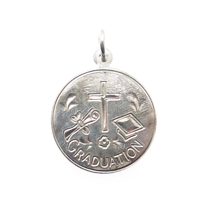 CREED 925 Sterling Silver Vintage Graduation Minimalist Charm Pendant