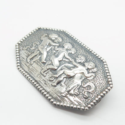 800 Silver Vintage Germany Dancing Children Pin Brooch