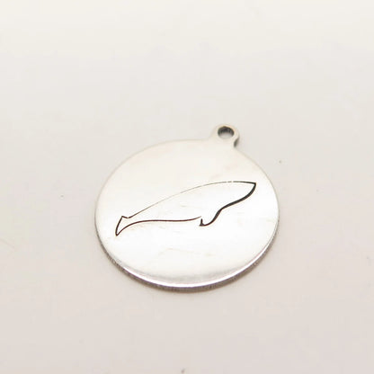 925 Sterling Silver USA Two In Town Fish Charm Pendant