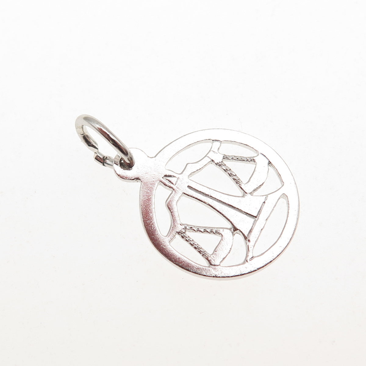 925 Sterling Silver Vintage DCJ Libra Zodiac Sign Mini Charm Pendant