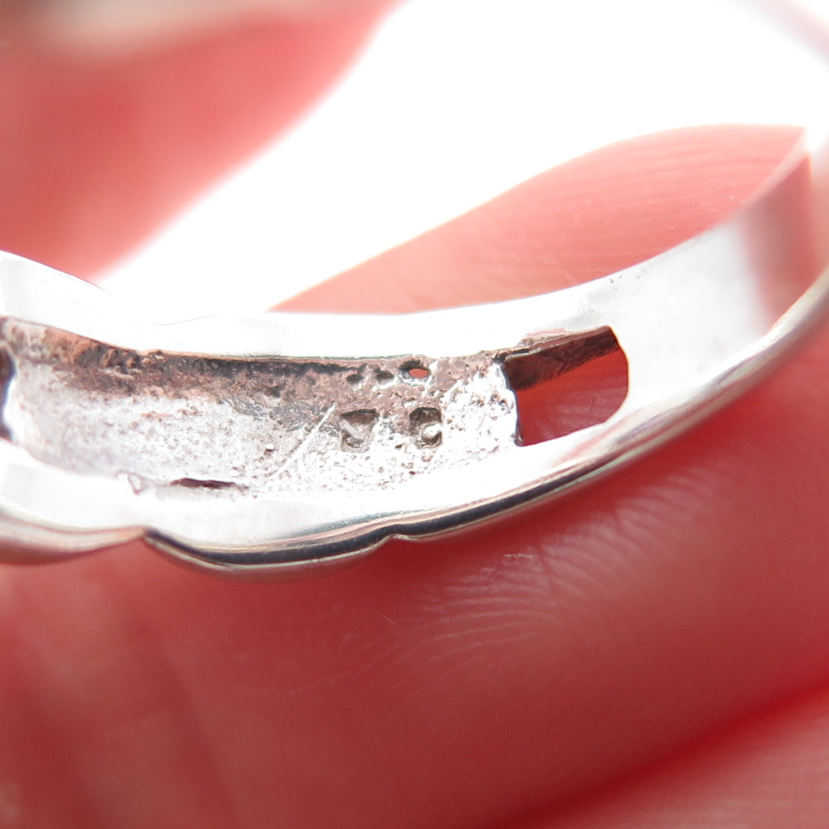 JACKSON HOLE 925 Sterling Silver Oval-Cut C Z Panther Link Ring Size 8