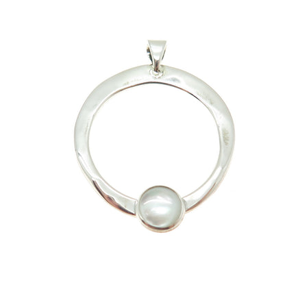TIMOTHY SHEA 925 Sterling Silver Vintage Mother-of-Pearl Door Knocker Pendant