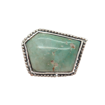 Old Pawn 925 Sterling Silver Vintage Royston Turquoise Beaded Tribal Pin Brooch