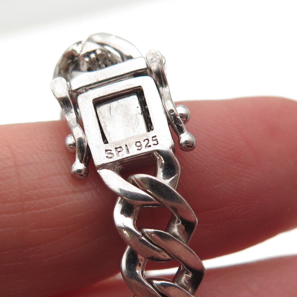 925 Sterling Silver Round-Cut C Z Cuban Link Bracelet 8"