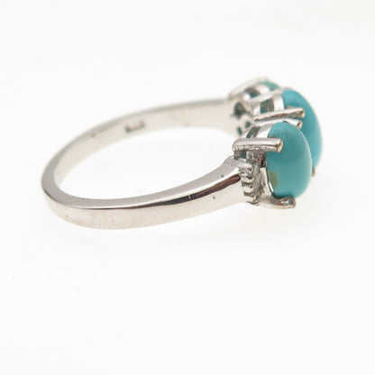 Chuck Clemency 925 Sterling Silver Real Diamond & Turquoise Ring Size 8.25