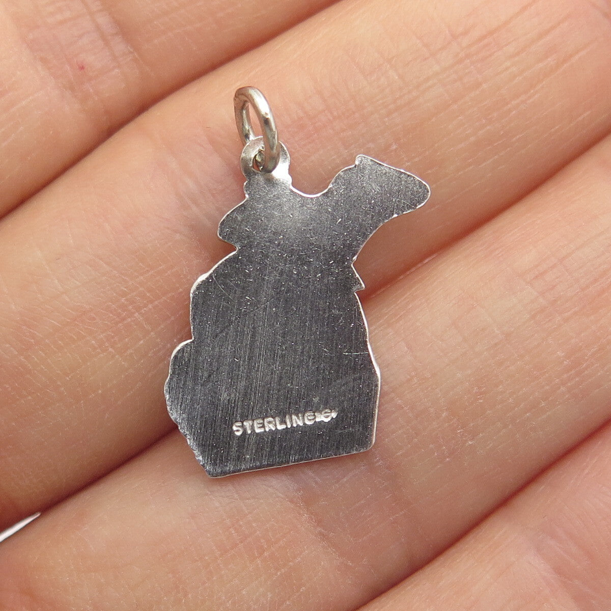 GRIFFITH & SONS 925 Sterling Silver Vintage Enamel Michigan Minimalist Pendant