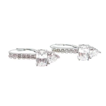 925 Sterling Silver Multi-C Z Arrow Earrings