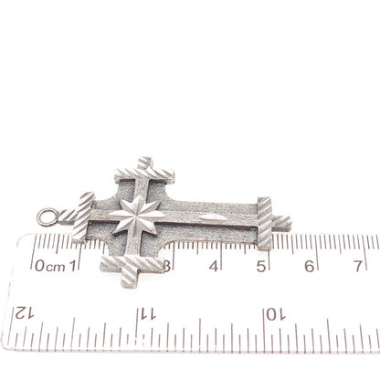 One of A Kind 925 Sterling Silver Vintage Cross Oxidized Charm Pendant