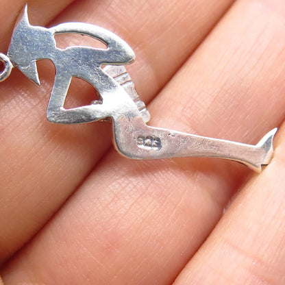 925 Sterling Silver Vintage Man Modernist Pendant