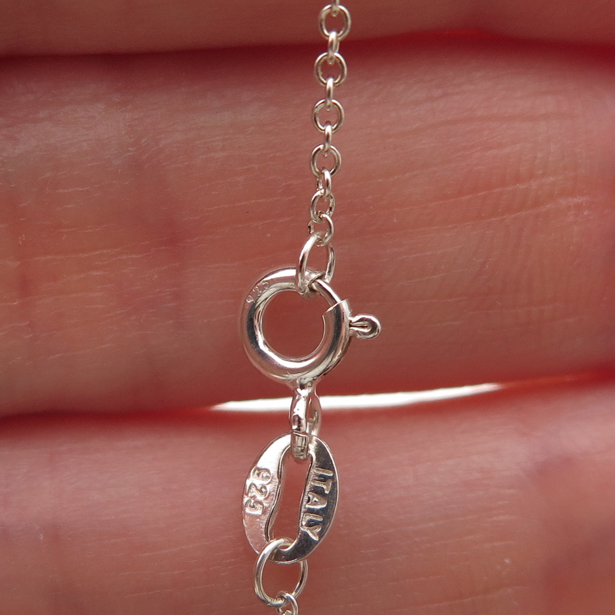 925 Sterling Silver Real Round-Cut Diamond Cable Chain Necklace 18"