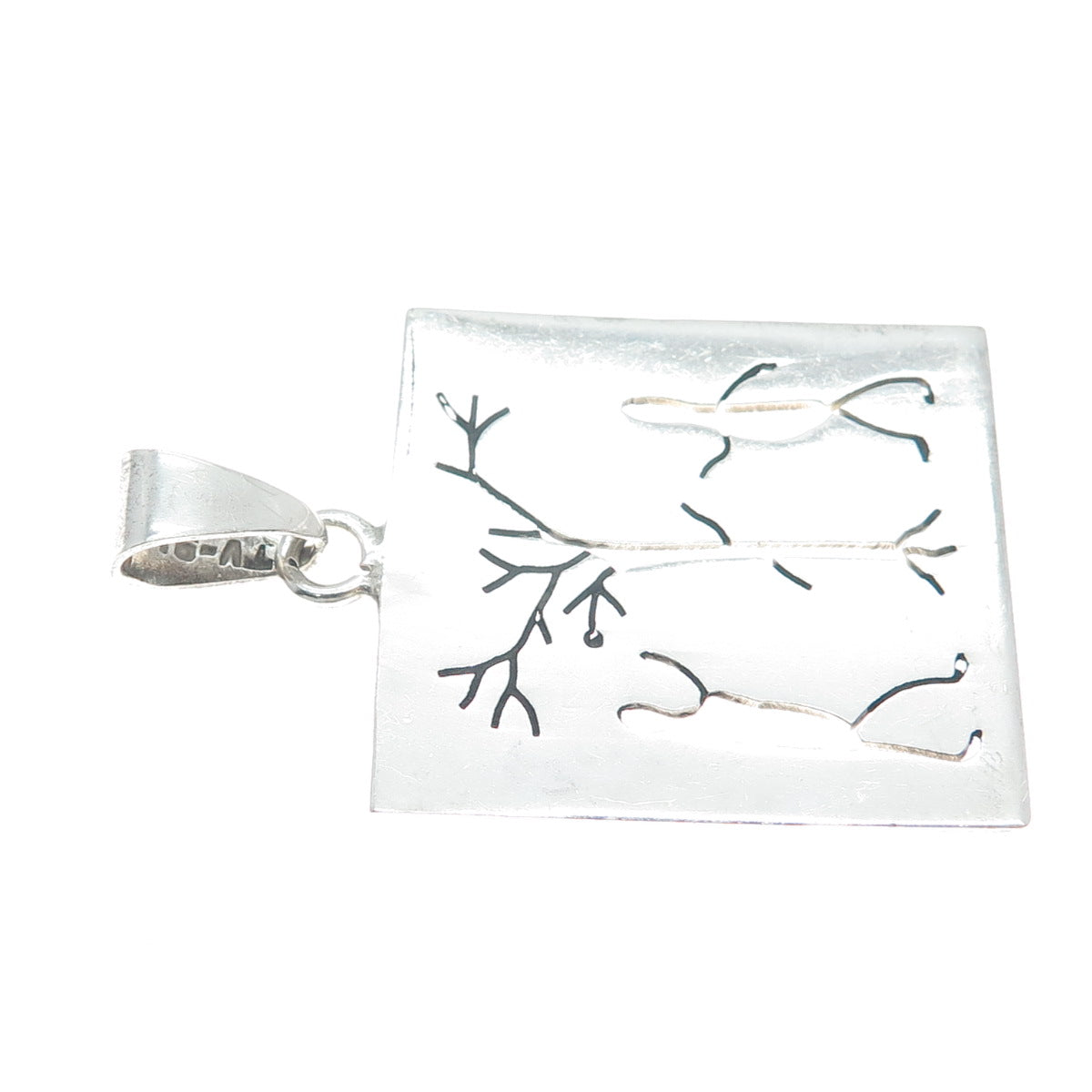 925 Sterling Silver Vintage Mexico Tree of Life Adam & Eve Pendant