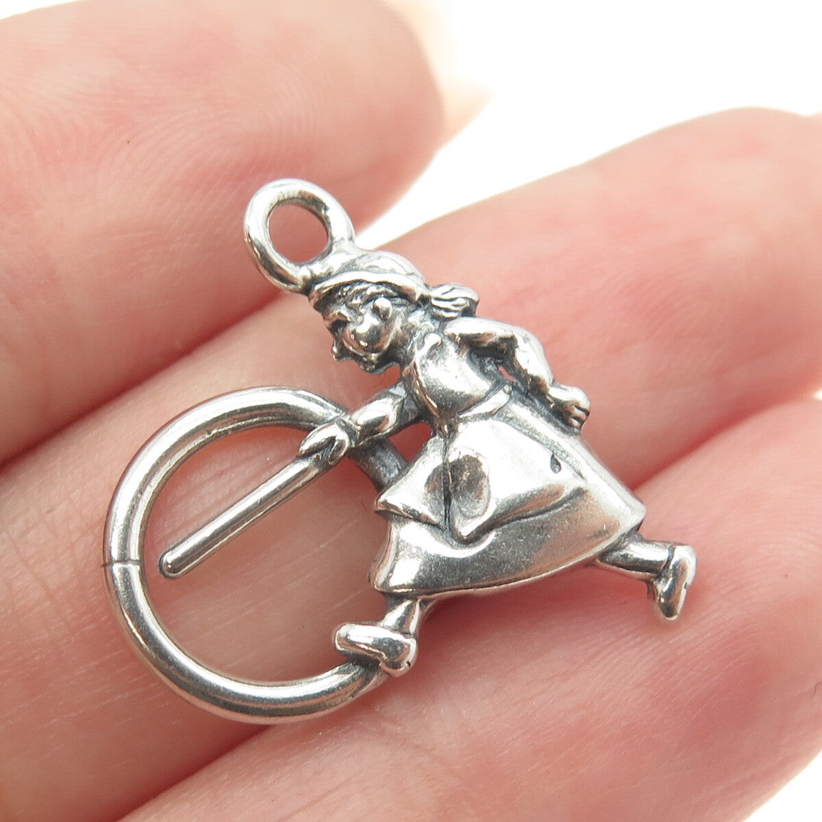 925 Sterling Silver Vintage Cartoon Character 3D Pendant